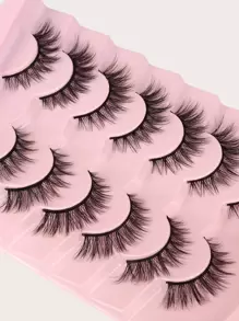 Himirell Separated False Eyelashes, 7 Pairs 12mm Long Natural Level Cross-Type Eyelashes Strip Lashes, Lashes, Eyelashes, Fake Lashes - Black - View 2