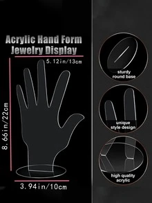 1 pieza Estante de almacenamiento de joya con diseño de mano al azar - transparente - Ver 5