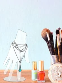 1 pieza Estante de almacenamiento de joya con diseño de mano al azar - transparente - Ver 7