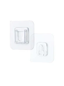 1pc Random Self-adhesive Wall Hook - Clear - View 3