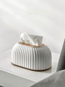 1pc Two Tone Tissue Storage Box, Simple ABS Tissue Container For Home, Home Stuff, Table, Home Decorations, Home Organization And Storage, Room Decor, Room Decor Bedroom, Kitchen Accessories, Kitchen Tools, Organizer Kitchen, Travel, Holiday,Tissue Box Holder,Napkin Holder,Festival Family Gathering,Kitchen Dining Table Decor For Home Kitchen Bedroom Living Room Dining Room, Home Decoration Accessories, Decorative Box,Women Wedding Gift,Summer Travel Holiday Festival Must-Have - White - View 1