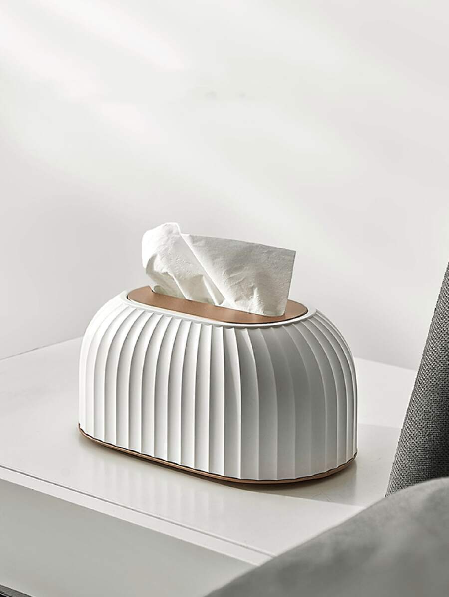 1pc Two Tone Tissue Storage Box, Simple ABS Tissue Container For Home, Home Stuff, Table, Home Decorations, Home Organization And Storage, Room Decor, Room Decor Bedroom, Kitchen Accessories, Kitchen Tools, Organizer Kitchen, Travel, Holiday,Tissue Box Holder,Napkin Holder,Festival Family Gathering,Kitchen Dining Table Decor For Home Kitchen Bedroom Living Room Dining Room, Home Decoration Accessories, Decorative Box,Women Wedding Gift,Summer Travel Holiday Festival Must-Have - White - View 1