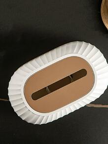 1pc Two Tone Tissue Storage Box, Simple ABS Tissue Container For Home, Home Stuff, Table, Home Decorations, Home Organization And Storage, Room Decor, Room Decor Bedroom, Kitchen Accessories, Kitchen Tools, Organizer Kitchen, Travel, Holiday,Tissue Box Holder,Napkin Holder,Festival Family Gathering,Kitchen Dining Table Decor For Home Kitchen Bedroom Living Room Dining Room, Home Decoration Accessories, Decorative Box,Women Wedding Gift,Summer Travel Holiday Festival Must-Have - White - View 6