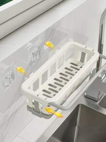 1入組可伸縮免打孔廚房收納架 - 白色 - 查看 3