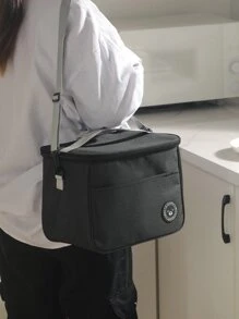 1pc Insulated Lunch Bag With Bear Pattern - Waterproof And Portable For School And Office - Keep Your Food Fresh And Delicious
