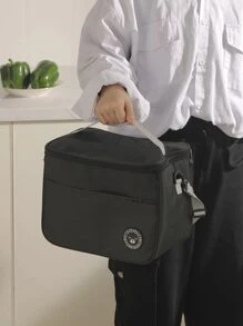 1pc Insulated Lunch Bag With Bear Pattern - Waterproof And Portable For School And Office - Keep Your Food Fresh And Delicious