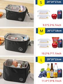 1pc Insulated Lunch Bag With Bear Pattern - Waterproof And Portable For School And Office - Keep Your Food Fresh And Delicious