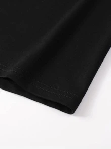 Manfinity Homme Men T-Shirts Fit Crew Neck Short Sleeve Graphic Tee Paris Casual Summer Polyester - Black - View 4