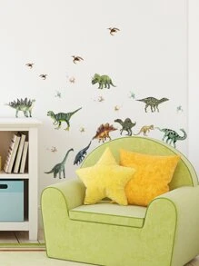 Pegatina de pared de niños con estampado de dinosaurio - Multicolor - Ver 2