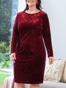 EMERY ROSE Vestido ajustado franela - Burdeos - Ver 1