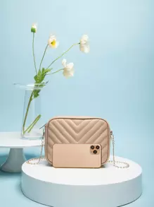 Mini Minimalist Chevron Chain Square Bag