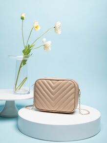 Mini Minimalist Chevron Chain Square Bag