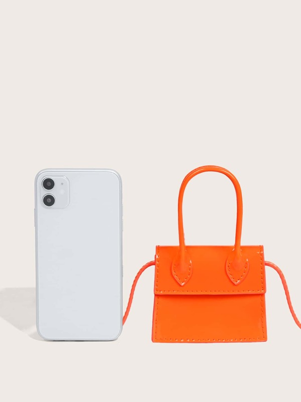 Mini Neon Orange Satchel Bag SHEIN USA