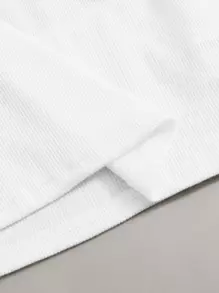 Muchica 羅紋針織短版繞脖上衣 - 白色 - 查看 4