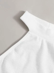 Muchica 羅紋針織短版繞脖上衣 - 白色 - 查看 5