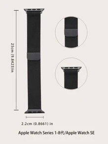 Milanese Magnetic Waterproof Integrated Watch Band Compatible With Apple Watch 1-9 Series - Dark Grey - View 3