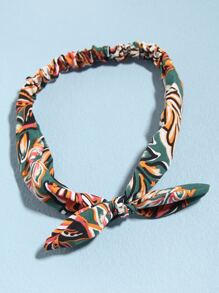 4 piezas Banda de pelo con patrón de hoja con diseño de lazo - Multicolor - Ver 3