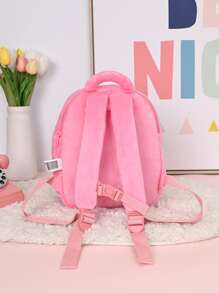 Metoo/Tiramitu 女孩人物裝飾後背包 - 玫瑰紅 - 查看 4