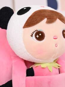 Metoo/Tiramitu 女孩人物裝飾後背包 - 玫瑰紅 - 查看 7