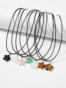 7pcs Star Pendant Necklace - Multicolor - View 2