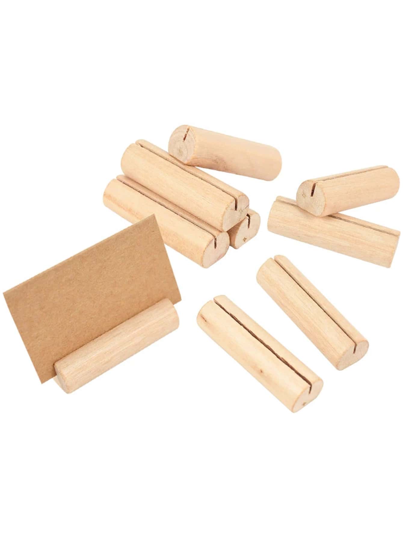 10pcs Wooden Place Card Holder - Brown - View 1