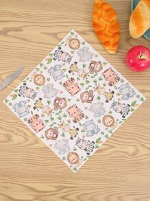 20入組/套紙一次性卡通動物圖案紙餐巾適用於派對