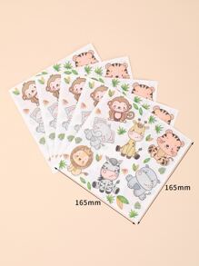 20入組/套紙一次性卡通動物圖案紙餐巾適用於派對