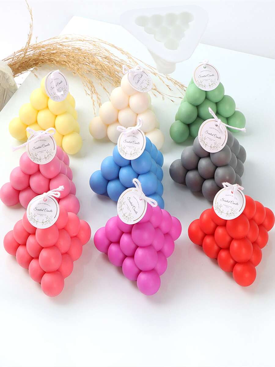 1pc Candle Design DIY Silicone Mold - White - View 1