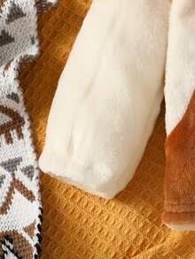 Baby Cartoon Embroidery 3D Ear Design Pullover & Trousers - Multicolor - View 5