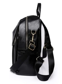 極簡風格功能背包 - 黑色 - 查看 3