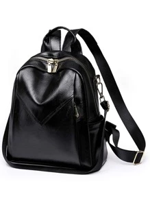 極簡風格功能背包 - 黑色 - 查看 4