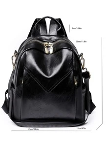 極簡風格功能背包 - 黑色 - 查看 8