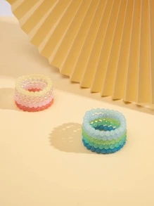 10入組極簡風格串珠手鏈 - 彩色 - 查看 2
