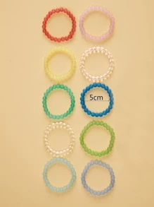 10入組極簡風格串珠手鏈 - 彩色 - 查看 3