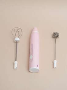 1pc Rechargeable Electric Milk Frother, Adjustable Plastic Electric Whisk For Household - Pink - View 2