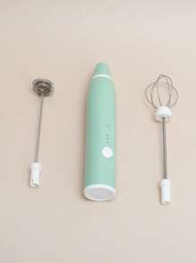 1pc Rechargeable Electric Milk Frother - Green - View 2