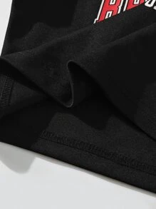 SHEIN Girls Letter Graphic Tank Top & Joggers - Black - View 4