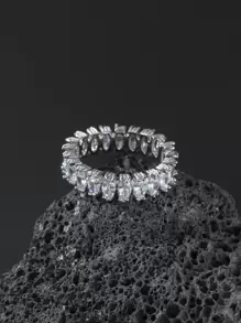 1 Piece CZ Finger Ring For Men White Gold Color Luxury Elegant Women Accessory Daily Wear Party Modern Jewelry