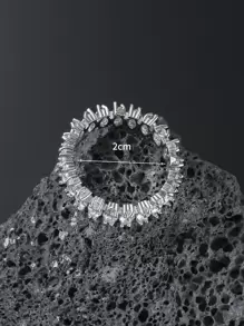 1 Piece CZ Finger Ring For Men White Gold Color Luxury Elegant Women Accessory Daily Wear Party Modern Jewelry