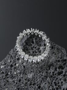 1 Piece CZ Finger Ring For Men White Gold Color Luxury Elegant Women Accessory Daily Wear Party Modern Jewelry