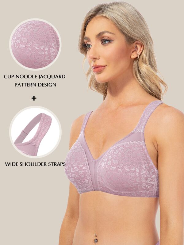 Reggiseno copertura completa senza ferretto leopardato jacquard