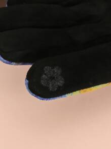 1pair Women's Multicolor Classic Starry Sky Ink Print Fashion Gloves With Touch Screen Compatibility For Warm Keeping In Fall And Winter - Multicolor - View 3