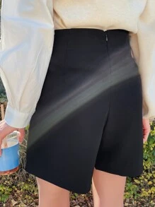 DAZY Váy ống rộng cài nút phía trước thời trang thu đông - màu đen - Xem 2