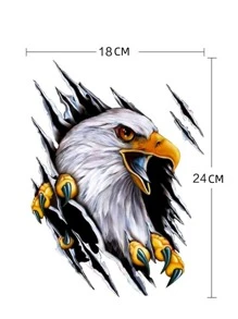 Eagle Print Car Sticker - Multicolor - View 5