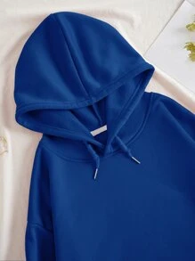 SHEIN EZwear Quần áo thể thao nữ Túi Dây kéo Lá thư Giải trí - Xanh đậm - Xem 6
