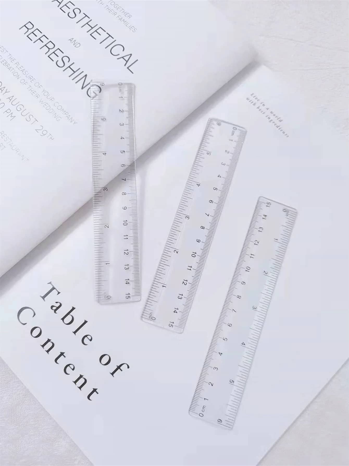 1pc Plastic Ruler Back To School - White - View 1