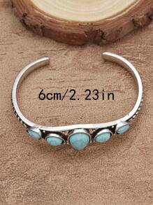 Pulsera abierta con diseño de turquesa - Multicolor - Ver 3