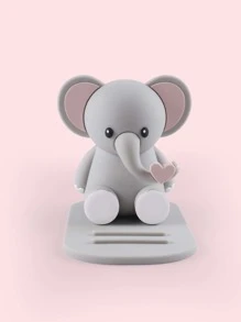 beanlieve Elephant Style Pink Heart Design Desktop Phone Stand, Festival Gift - Grey - View 2