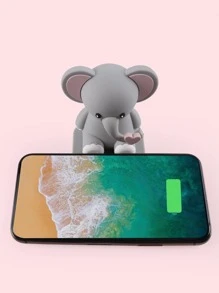 beanlieve Elephant Style Pink Heart Design Desktop Phone Stand, Festival Gift - Grey - View 6