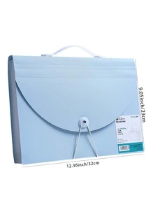 1 pieza Bolsa de archivo de varios niveles de colores aleatorios, de vuelta a la escuela - Multicolor - Ver 7